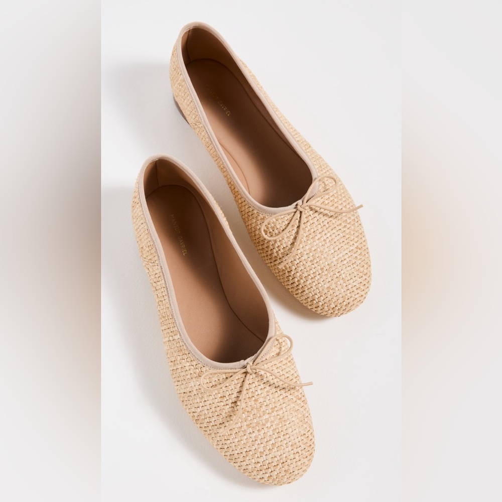 Mansur Gavriel Natural Dream Ballerina Flats, 39.5